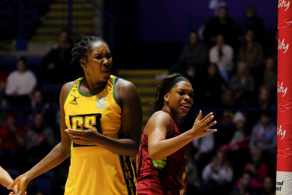 It was a hot contest between Jamaica's Jhaniele Fowler and England Eboni Usoro-Brown. Image: Ben Lumley