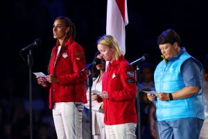 England's Geva Mentor read the oath on behalf of all Commonwealth Games athletes. Image: courtesy of Birmingham 2022