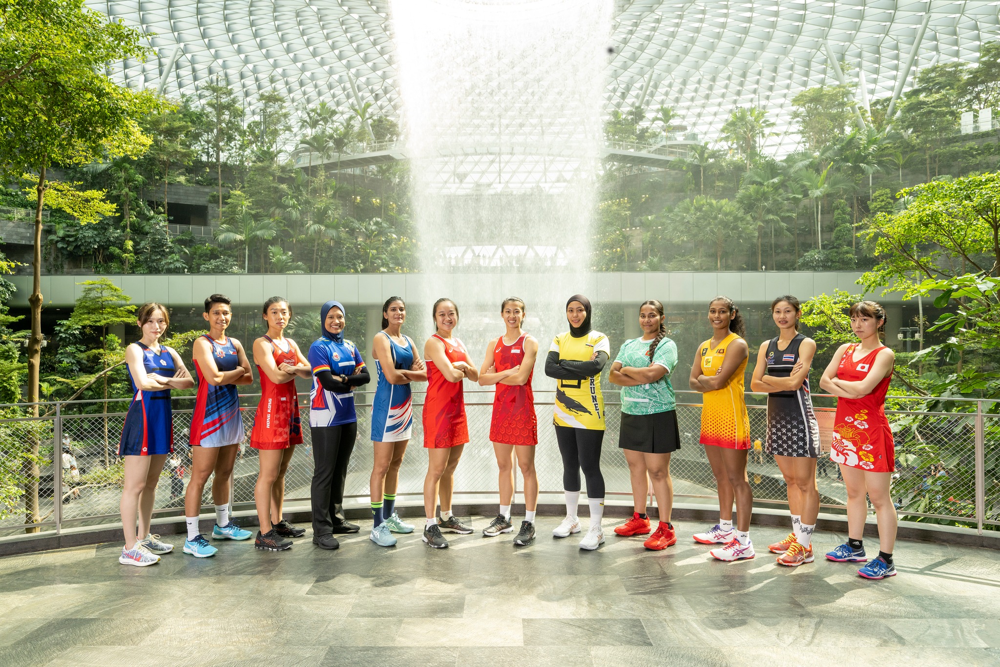 Asia Netball World Cup Qualifiers captains. Image Courtesy of Netball Singapore,