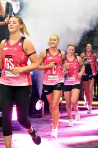 The Adelaide Thunderbirds were one of three teams who donned the inclusive uniforms over the weekend. Image: Marcela Massey
