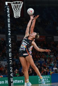 Lauren Moore had another strong performance collecting the most gains for her side. Image: Danny Dalton | Tah Dah Sports