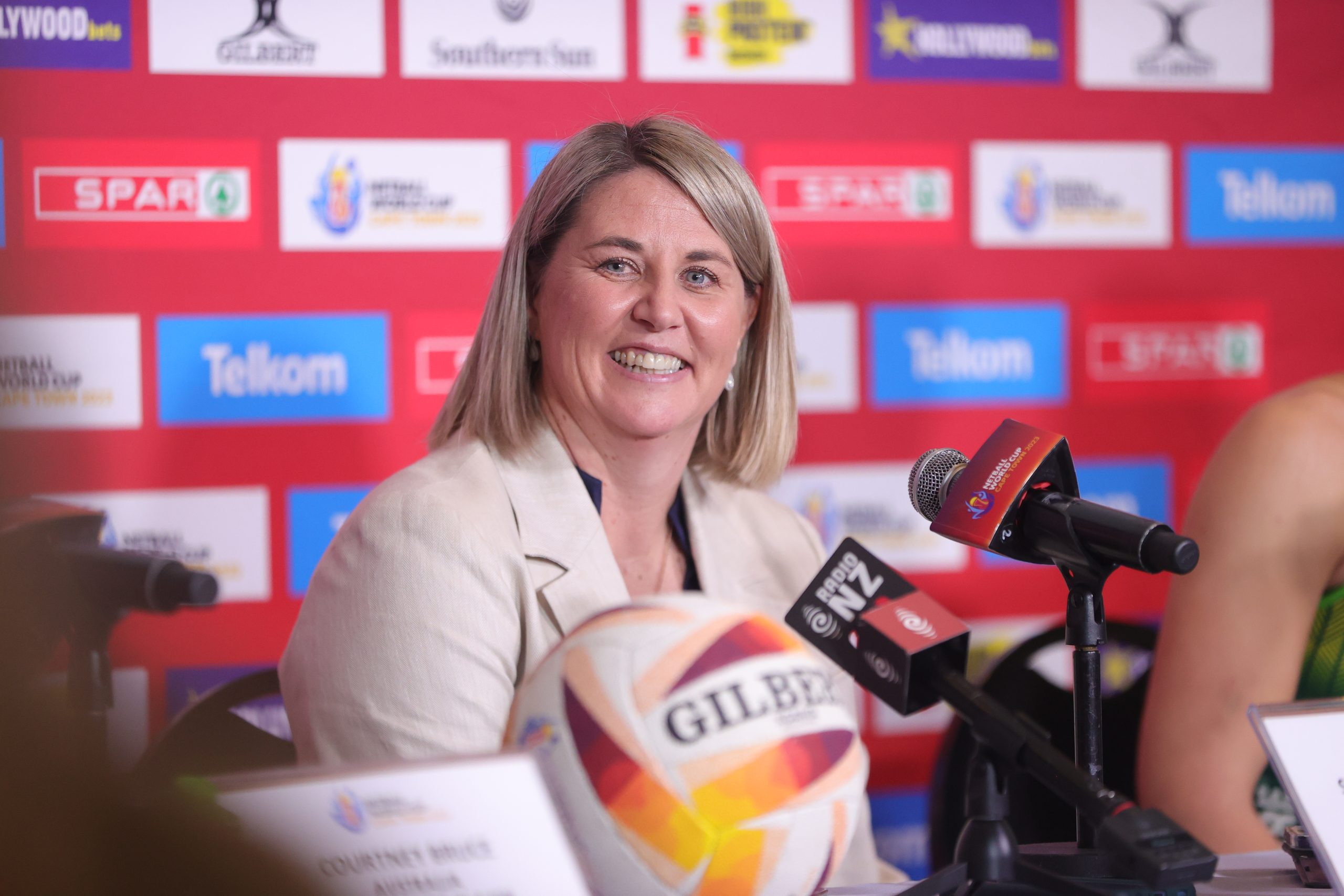 Marinkovich was all smiles after the 2023 Netball World Cup final. Image: Danny Dalton | Tah Dah Sports