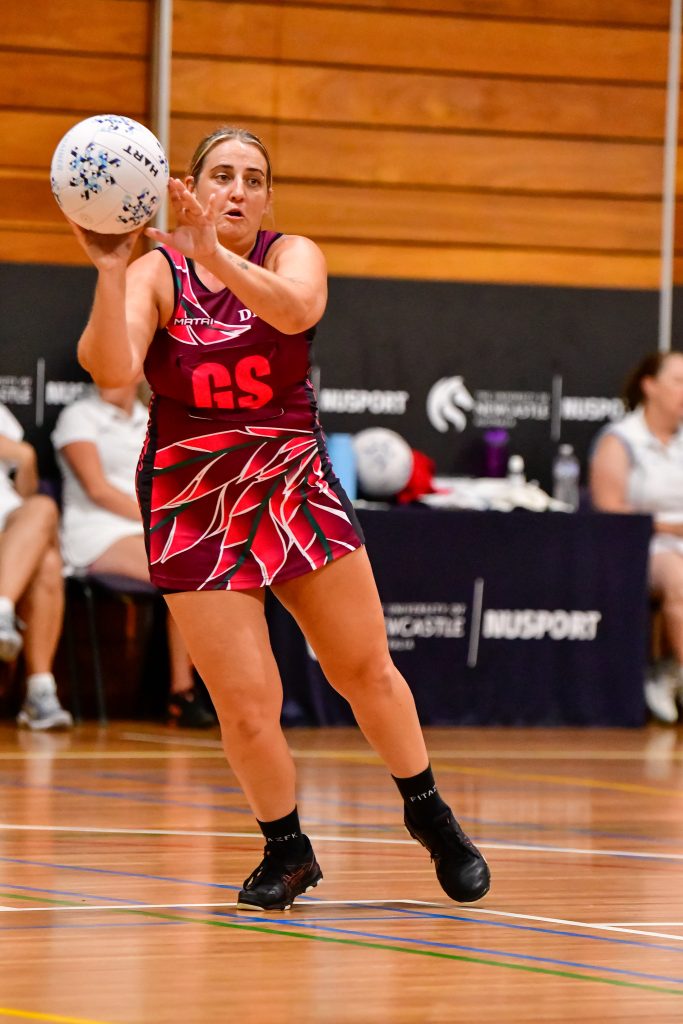 Queensland's Deaf Netball Team captain, Tamieka Jones, competing at the Australian Deaf Games. Image: Simon Leonard