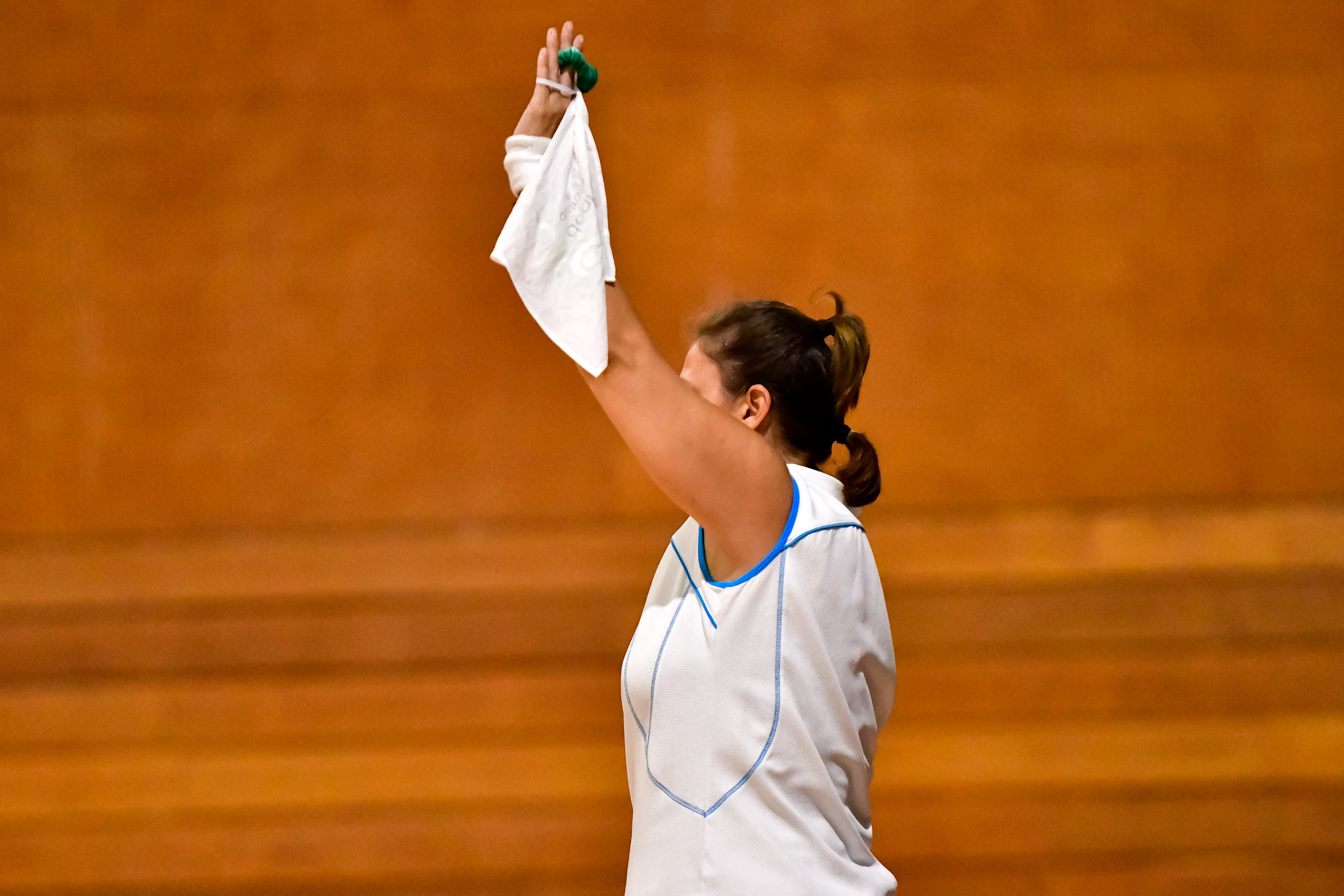 The white flag used in netball at The Australian Deaf Games. Image: Simon Leonard