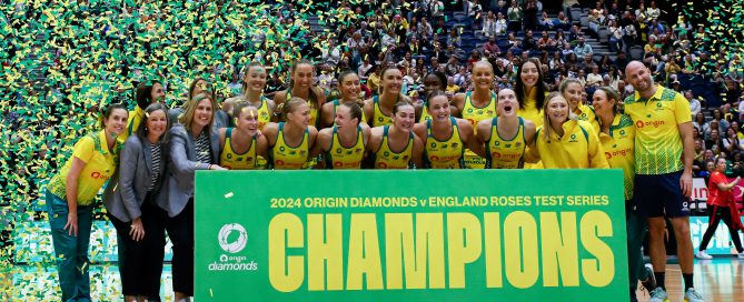 Australian Diamonds champions of the England series. Image: May Bailey | Clusterpix Photography